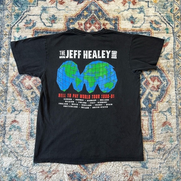 Vintage 1990 Jeff Healey Hell To Pay Band T-shirt Large - Picture 2 of 7